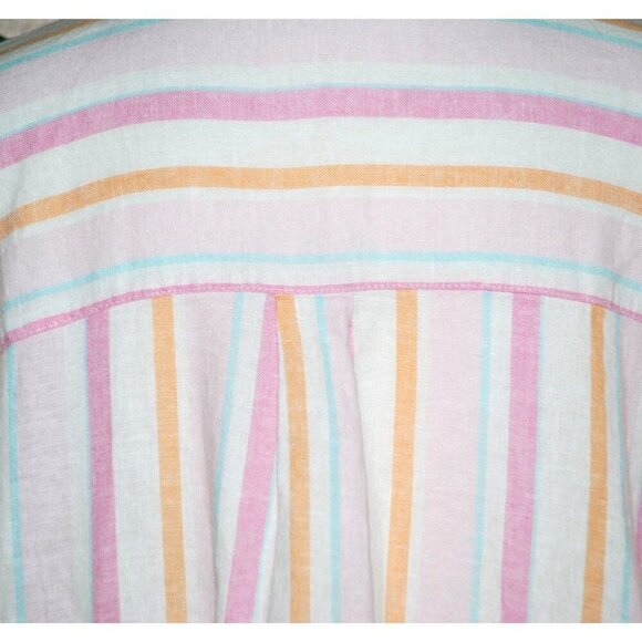 NWT Time And Tru Ladies Pink Striped Sheath Dress Size XXL Linen Blend Pockets S - Picture 10 of 14